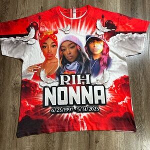 Red and White Graphic T-Shirt